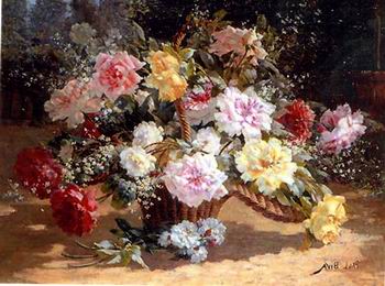 Floral, beautiful classical still life of flowers.070